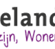 Betuweland logo is opgebouwd uit een rood vlak met een kruis. De tekst is zwart met paars onderschrift